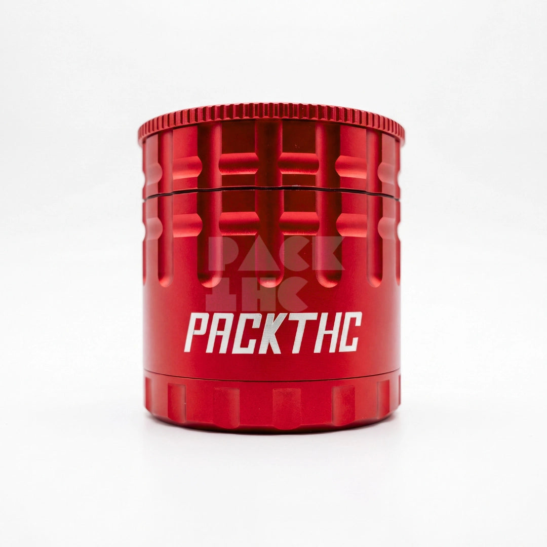 刷り上手さん　PRO GRINDLOD ✖️ tharth Titan Toothless Weed Grinder 63mm Red | Bulk Herb Grinder | PackTHC