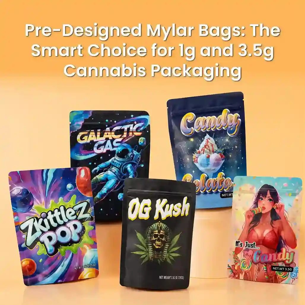 Pre-Designed Mylar Bags: The Smart Choice for 1g and 3.5g Cannabis Packaging