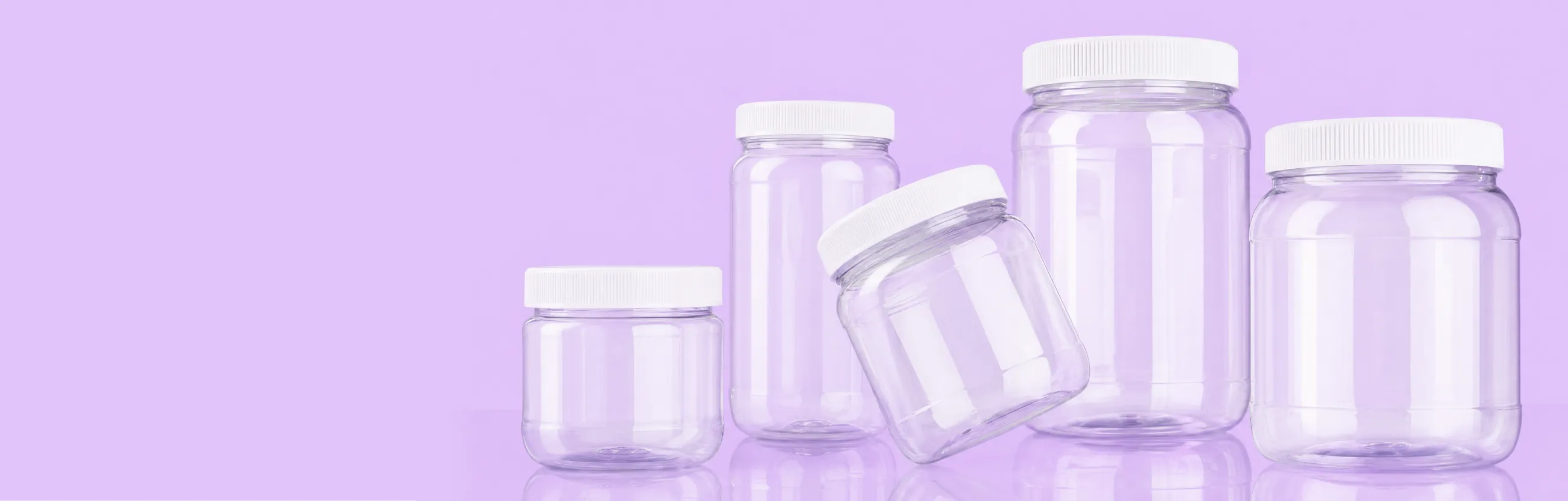 ROUND WIDE PLASTIC JARS
