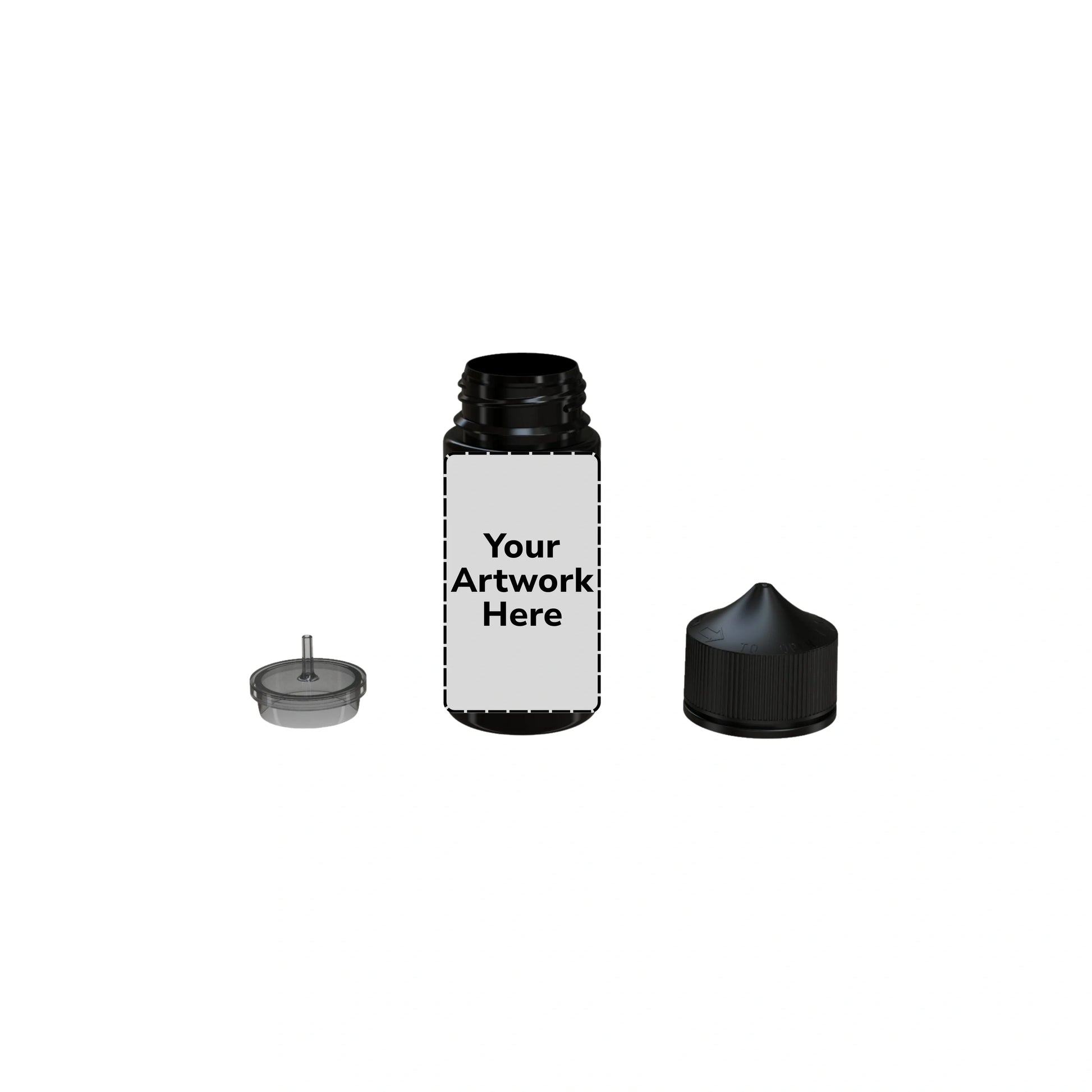 100ml v3 unicorn bottle opaque black