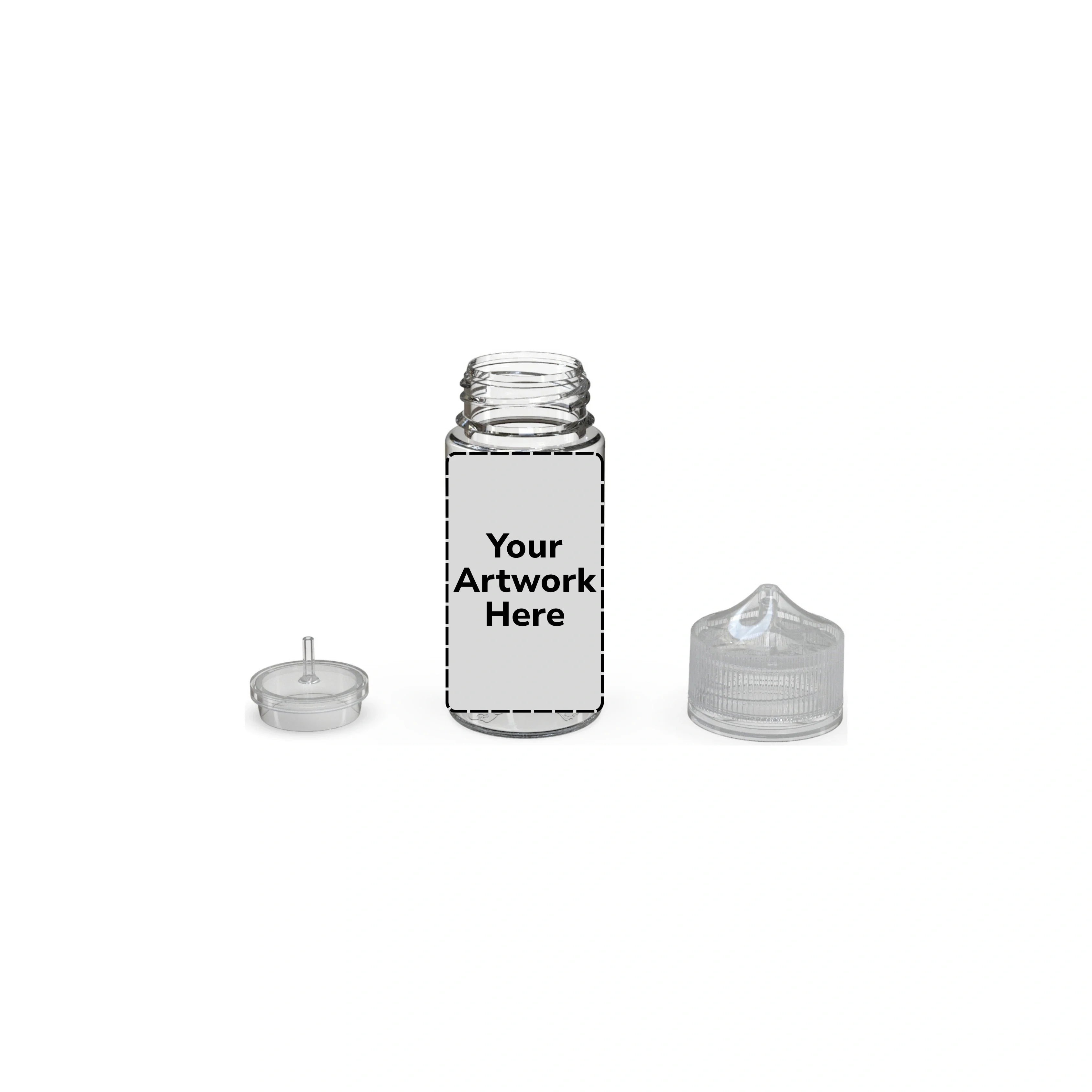 100ml v3 unicorn bottle clear clear cap