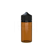 100ml v3 pet unicorn bottle cr translucent amber black cap 400 count