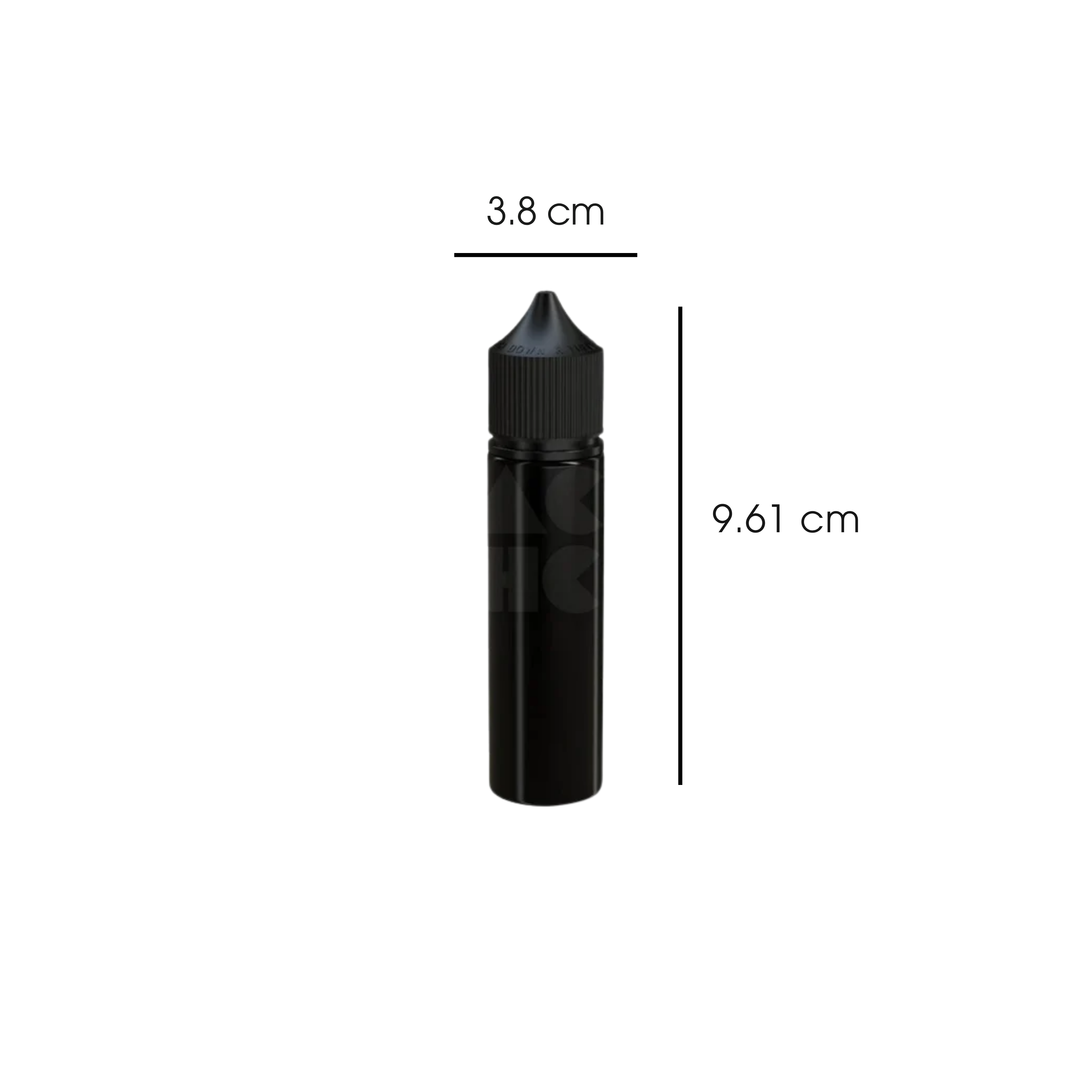 60ml PET Reducer Unicorn Bottle Black - (500 count)