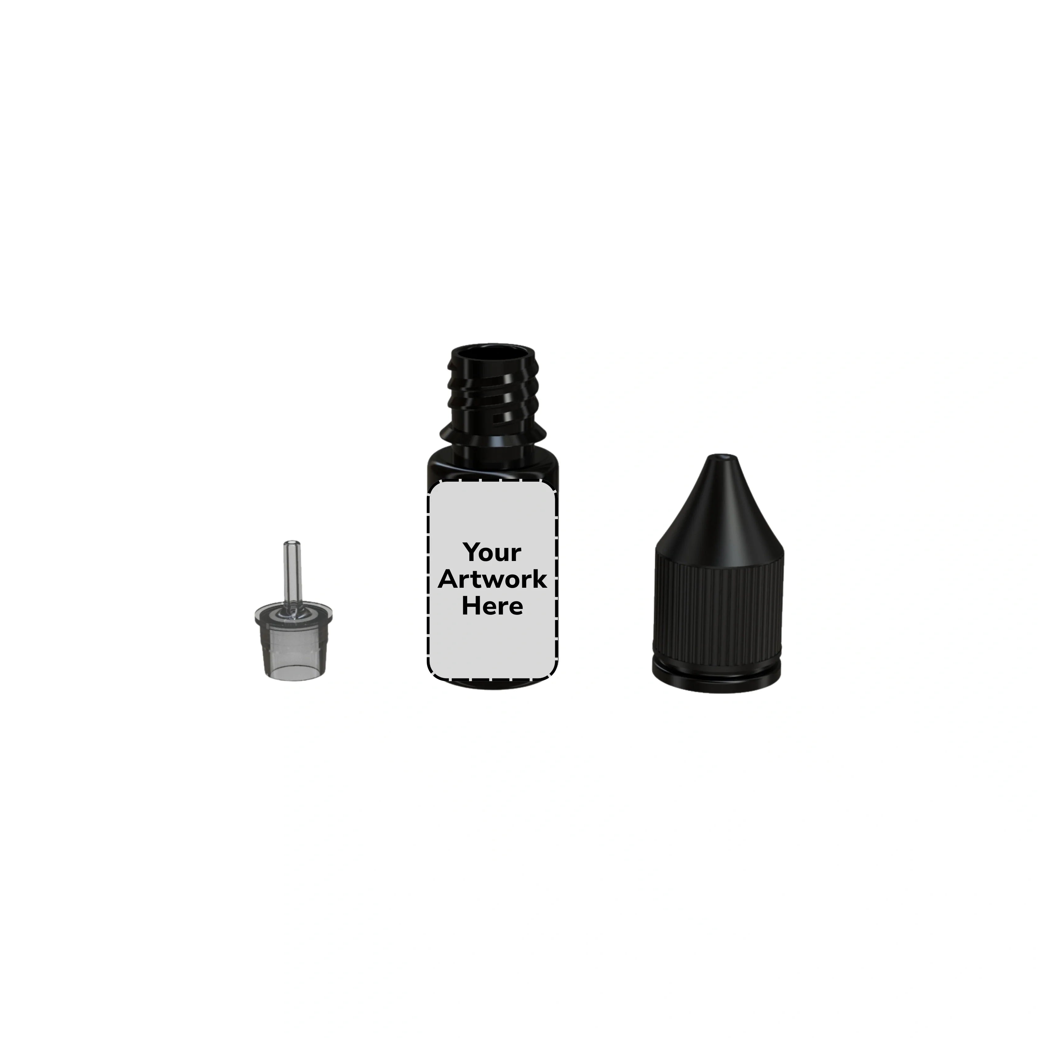 10ml unicorn bottle opaque black