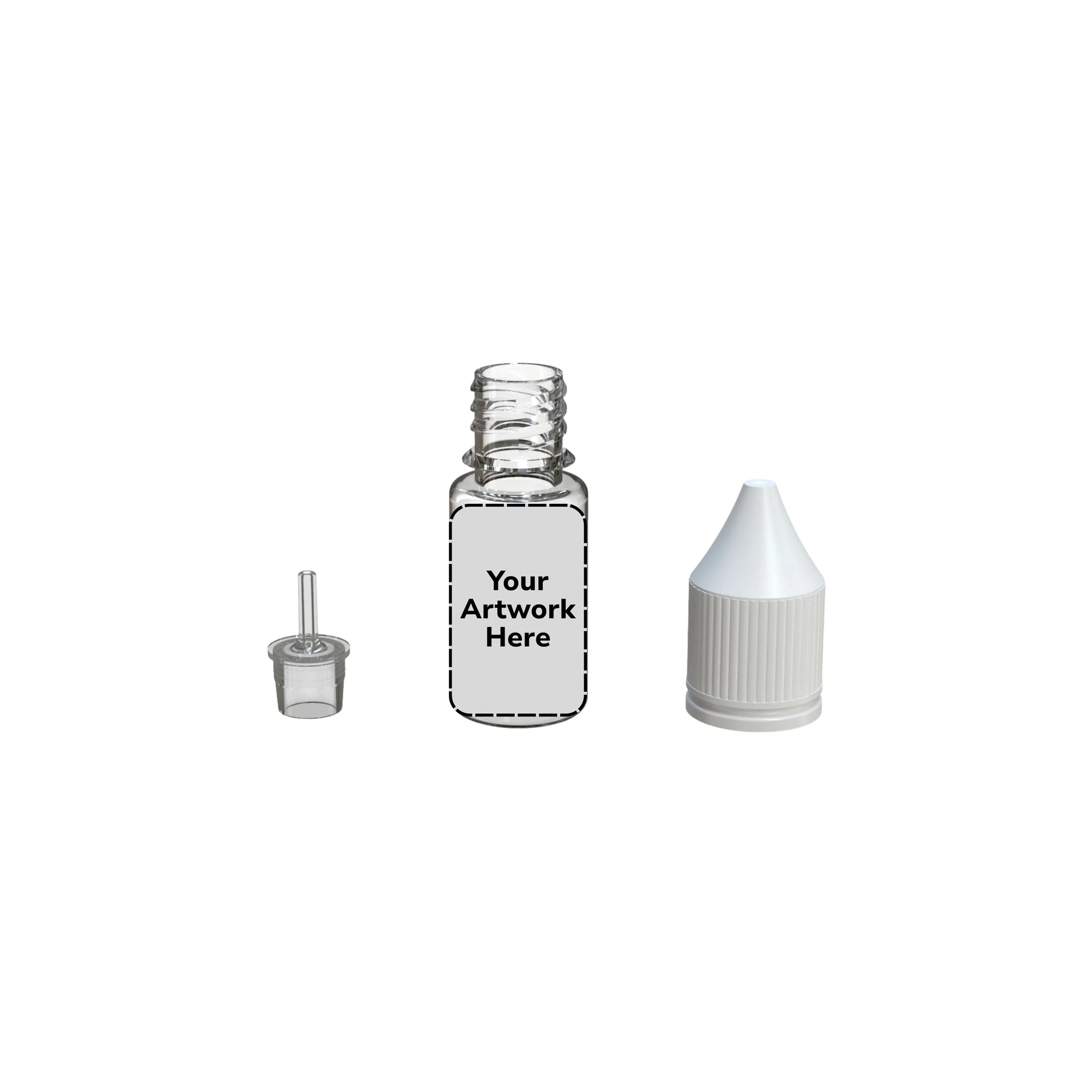 10ml unicorn bottle clear white cap