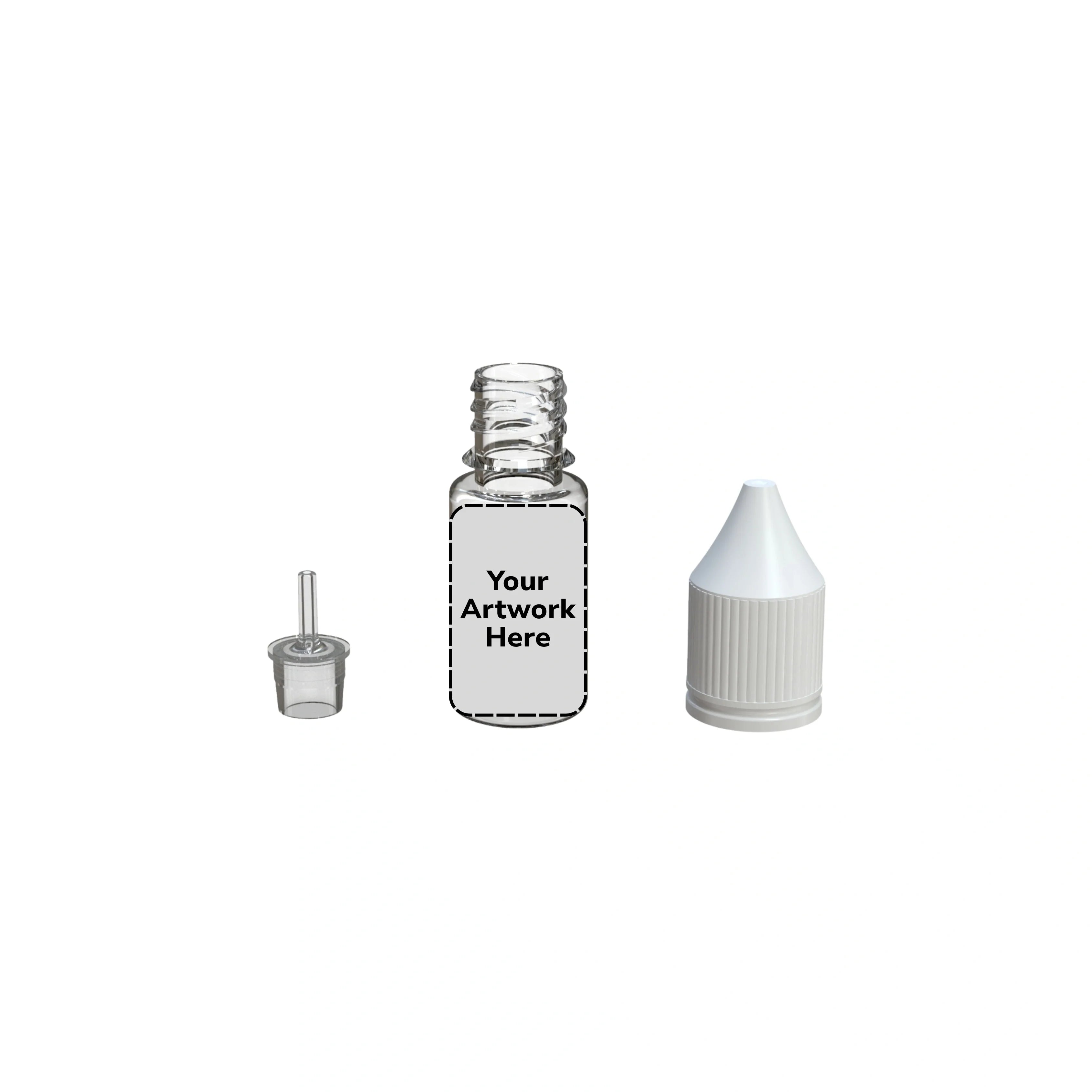 10ml unicorn bottle clear white cap