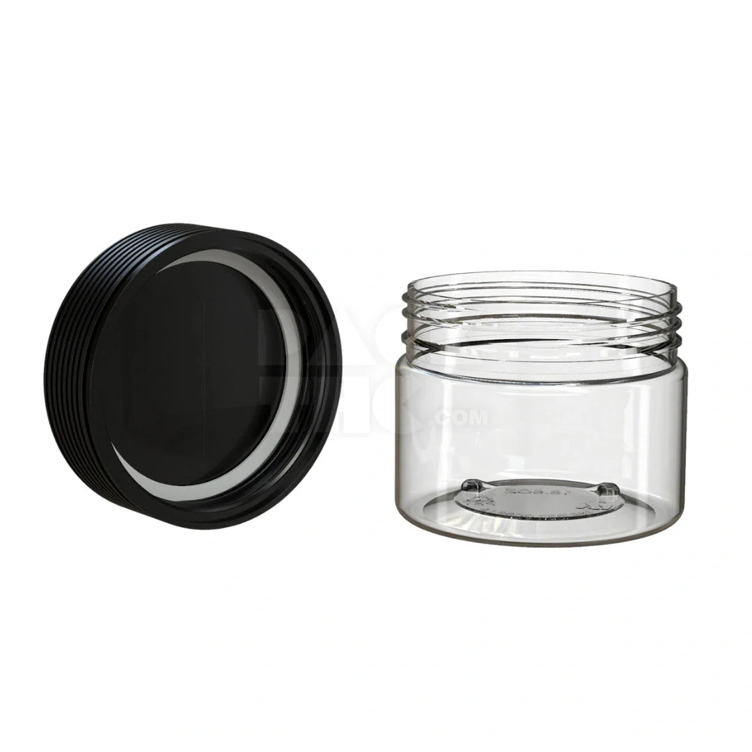 10oz 300cc spiral cr xl container clear natural black cap 80 count