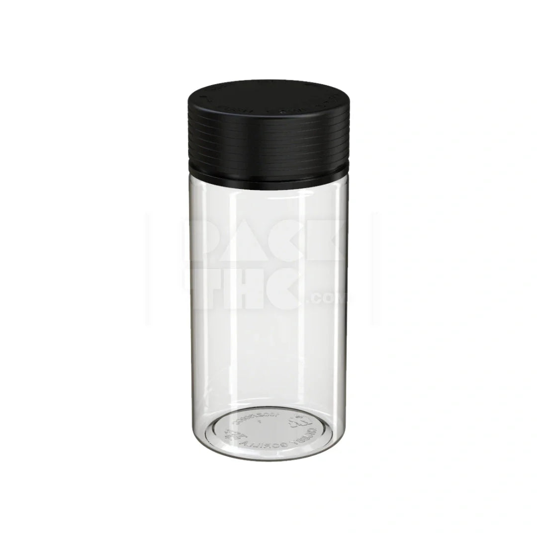 10oz 300cc spiral wide mouth container clear natural black cap 120 count