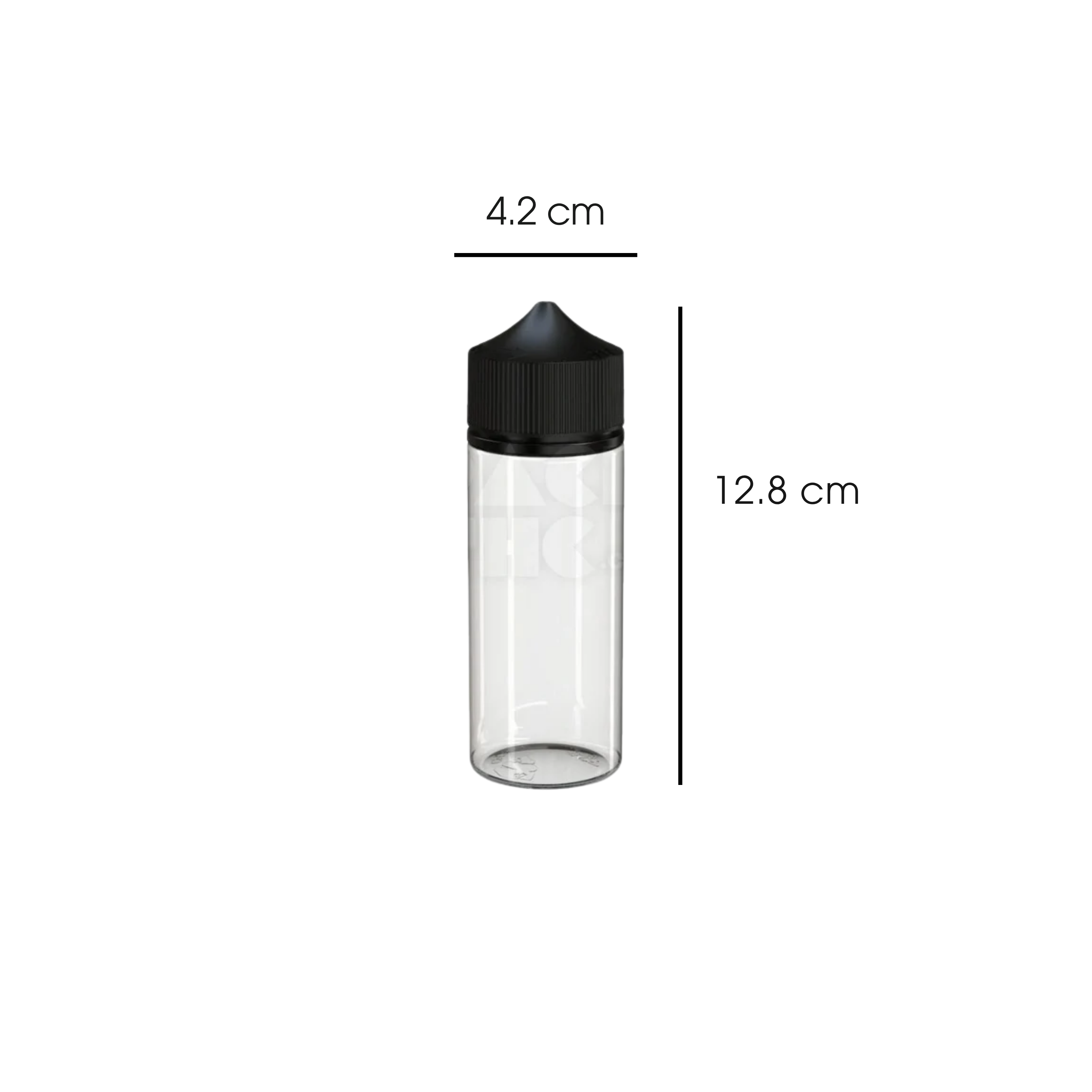 120ml PET Reducer Unicorn Bottle Black Lid - (400 count)