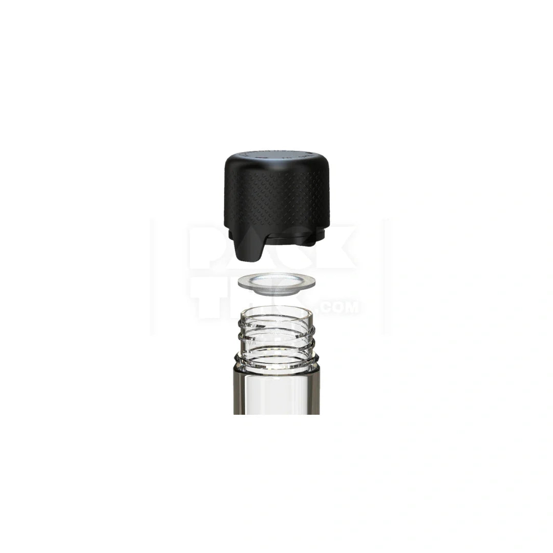 115mm aviator tube flat bottom clear natural black cap 500 count
