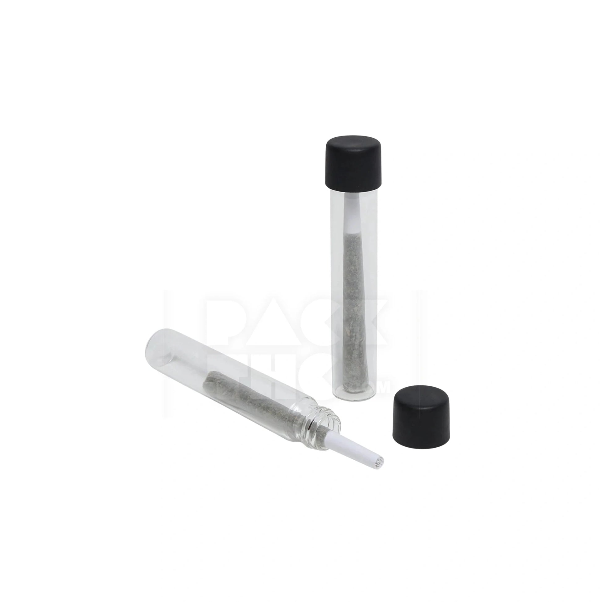 116mm cr clear plastic blunt tube with plastic black cap