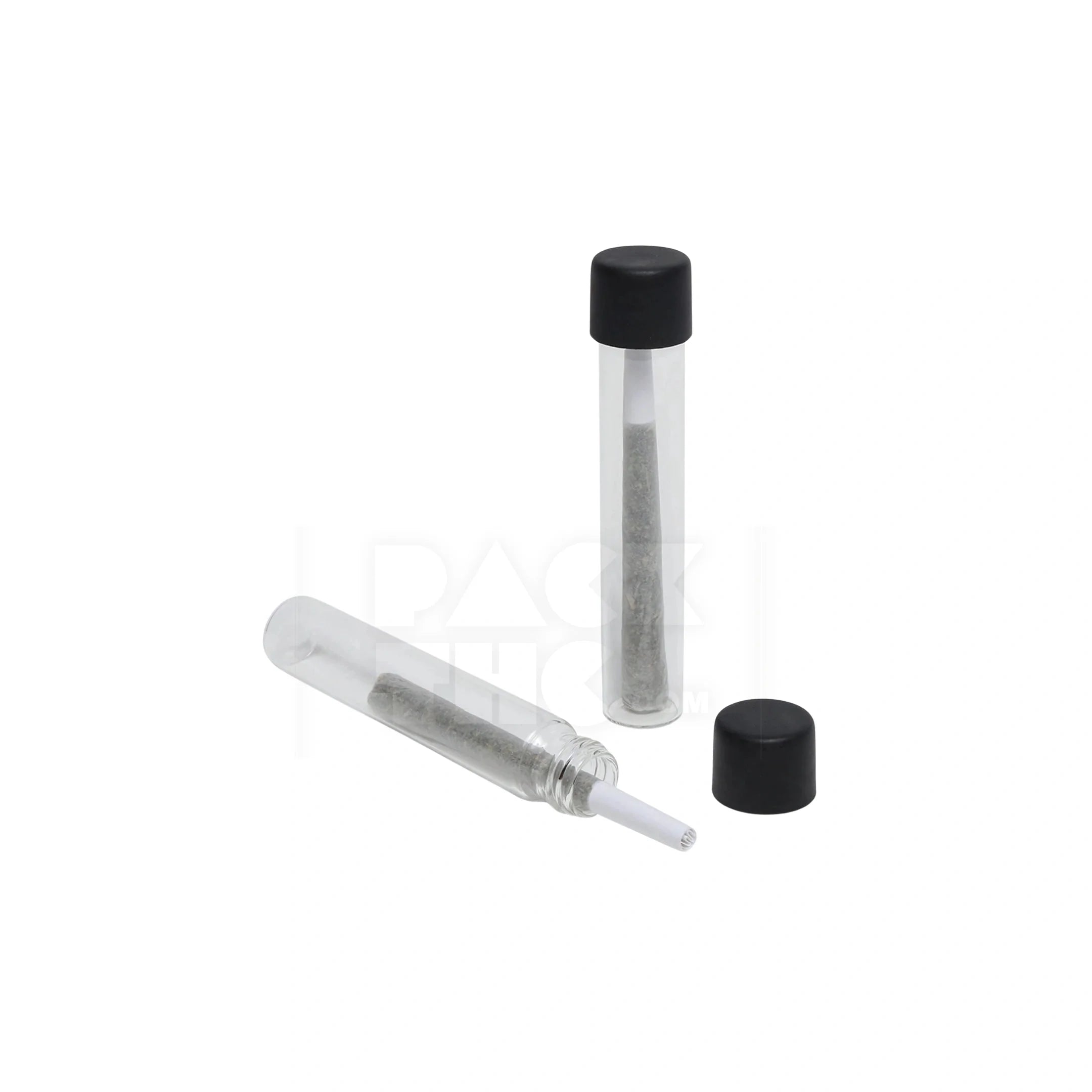 116mm cr clear plastic blunt tube with plastic black cap