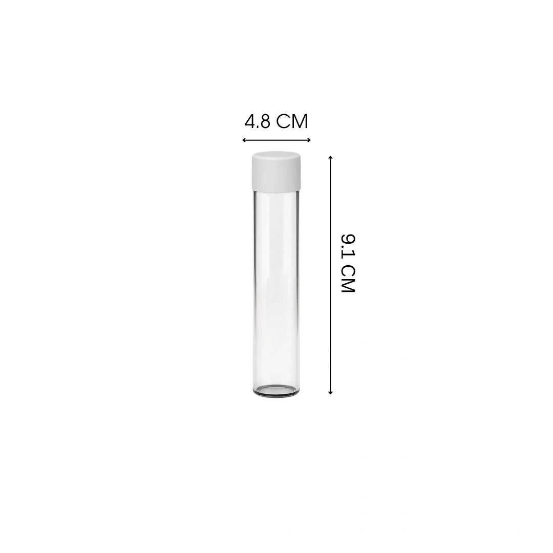 116mm Plastic Blunt Tube - White Lid - (500 Count)