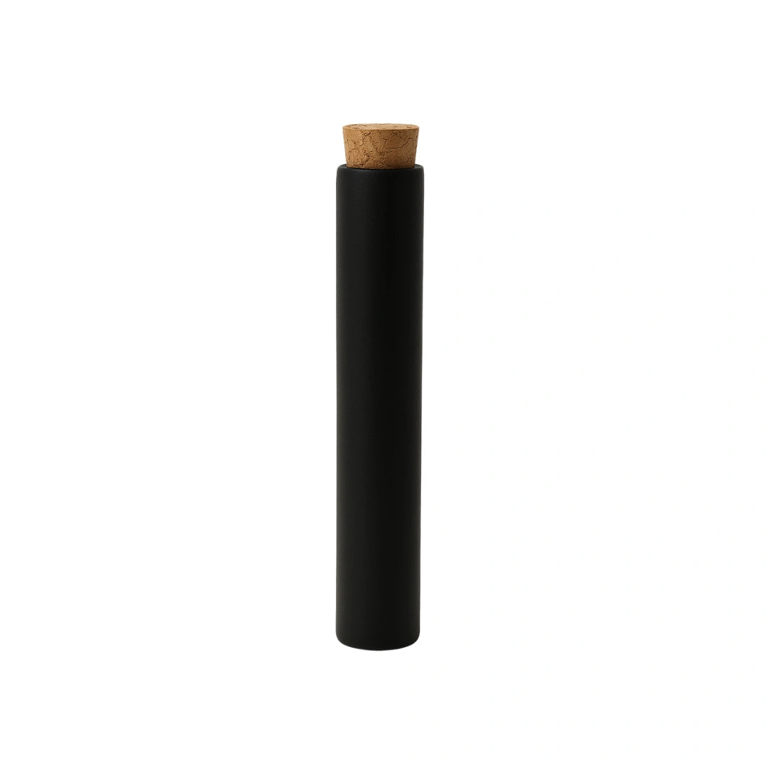 116mm cr matte black glass blunt tube with wooden cork