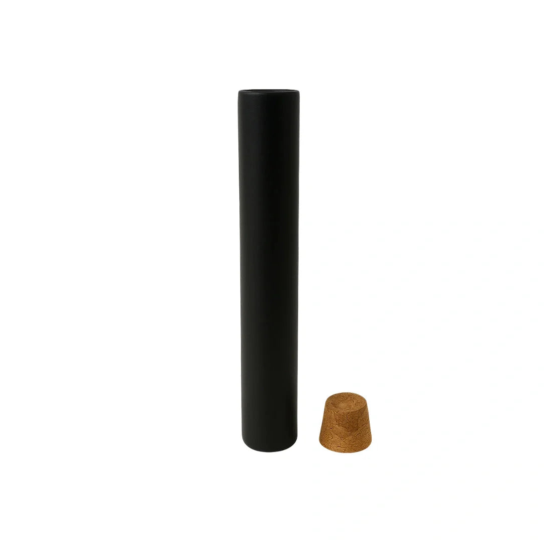 116mm cr matte black glass blunt tube with wooden cork