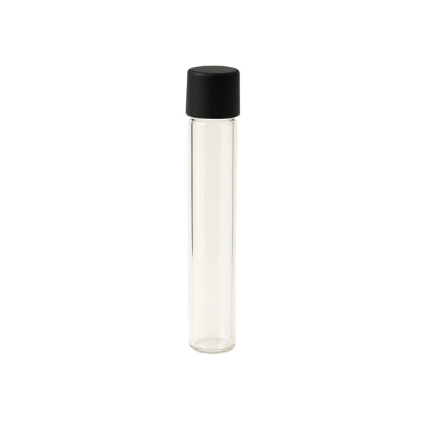 116mm Glass Blunt Tube - Black Lid - (500 Count)