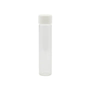 116mm cr clear glass blunt tube with plastic white cap