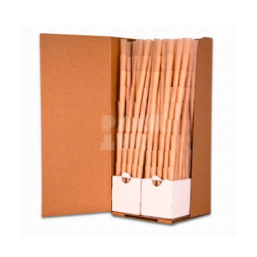 King Size Brown Hara Supply Paper Cones | Pre-Rolled – Bulk Case (800 Count)