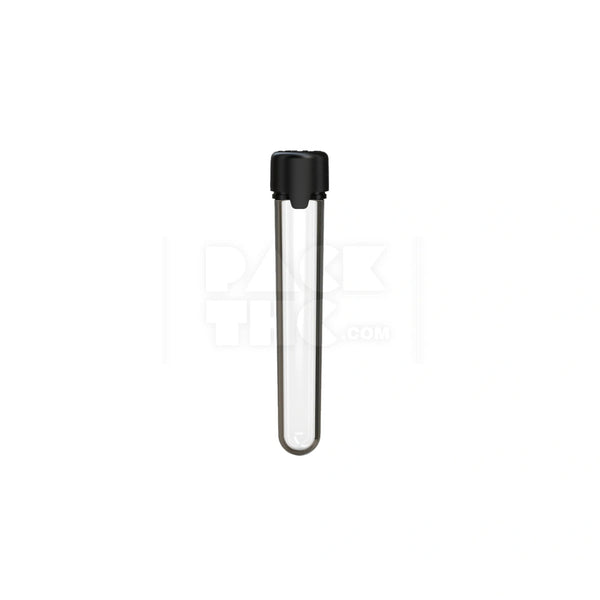 120mm Clear Aviator Child Resistant Pre Roll Tube Black Cap - (500 count)