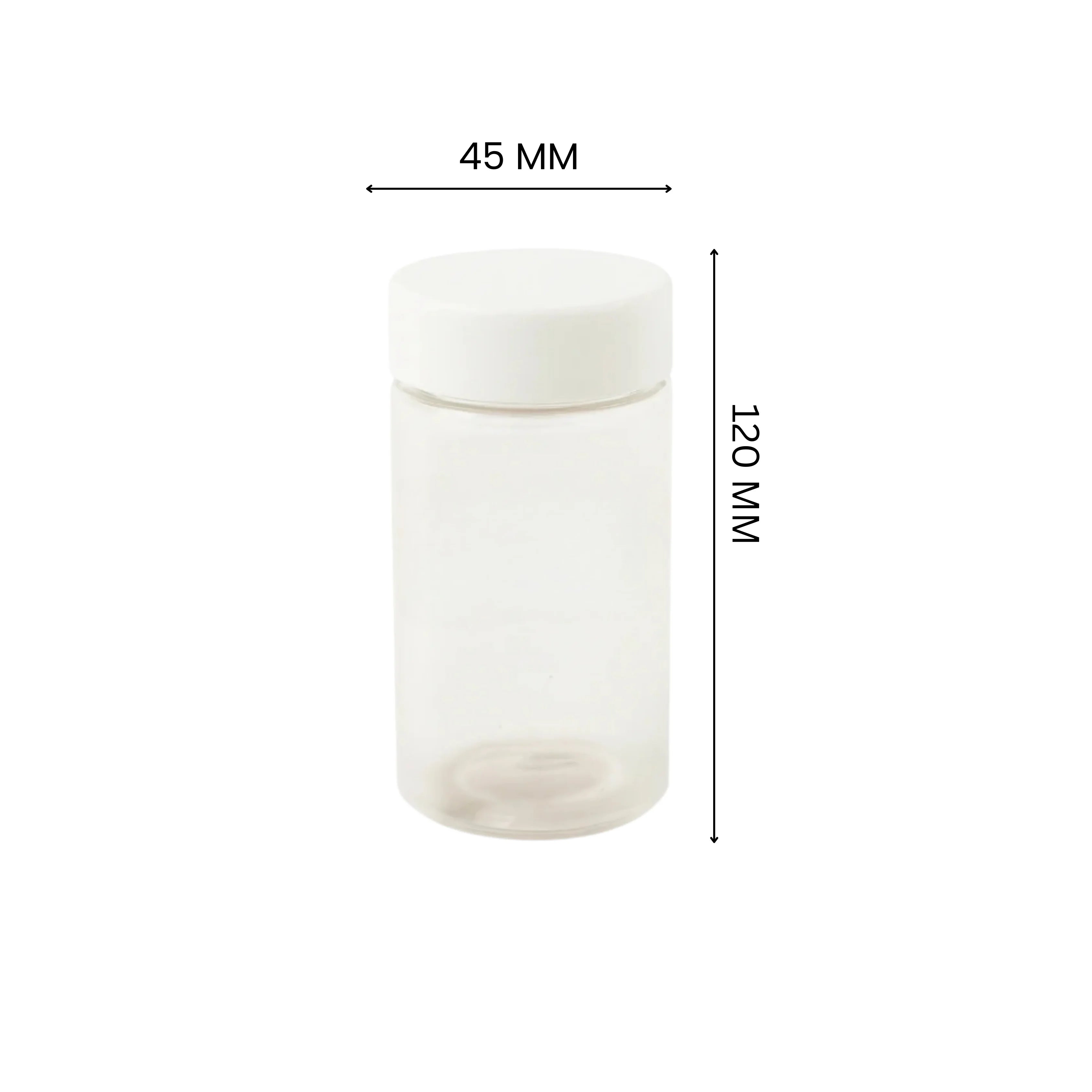120mm Clear Multi Pack Pre Roll Jar - White Lid - (100 Count)