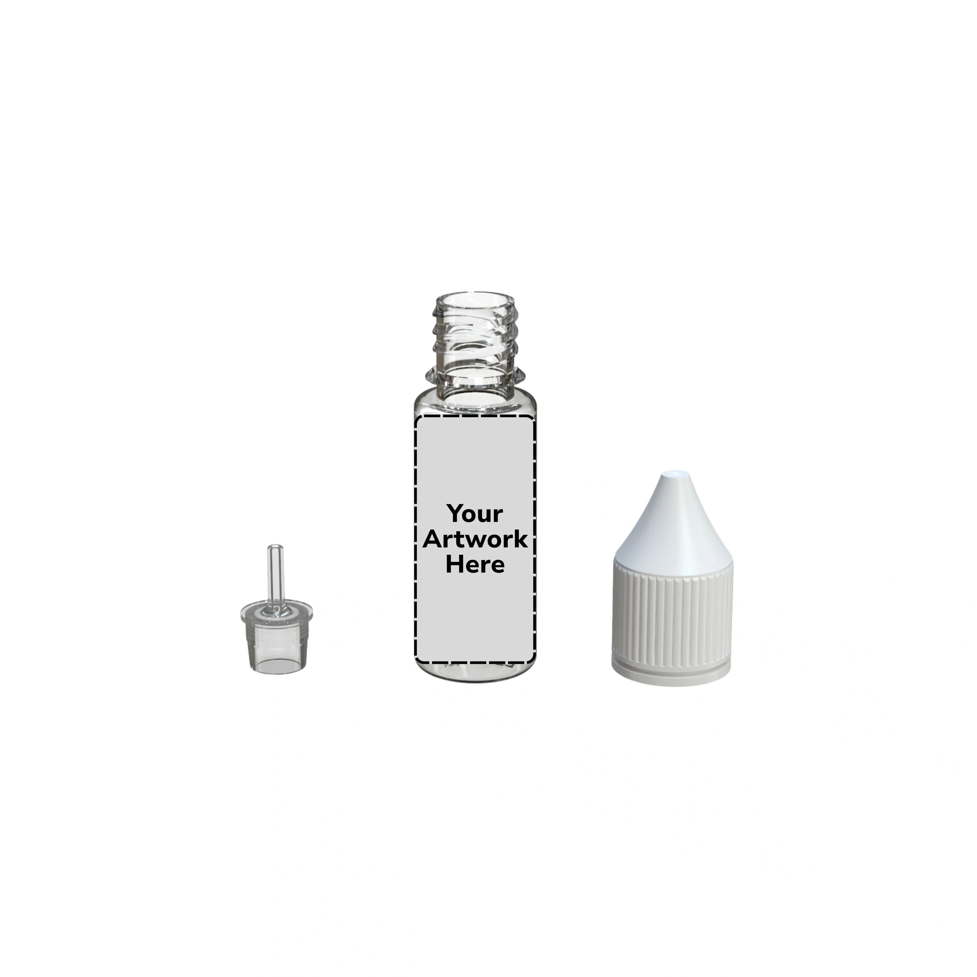 15ml unicorn bottle clear white cap