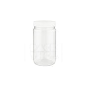 16oz clear pet wide mouth jar clear white lid