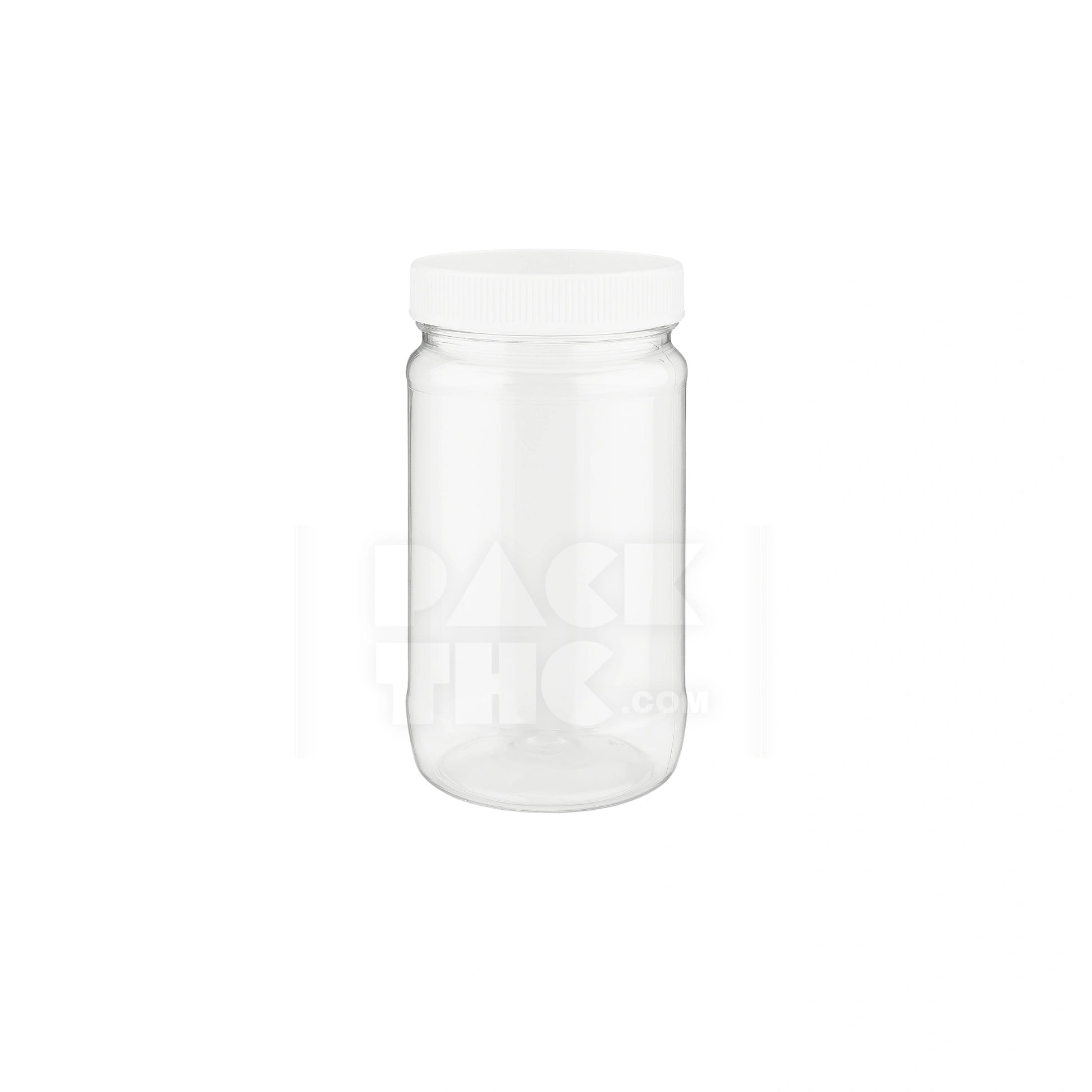 16oz clear pet wide mouth jar clear white lid
