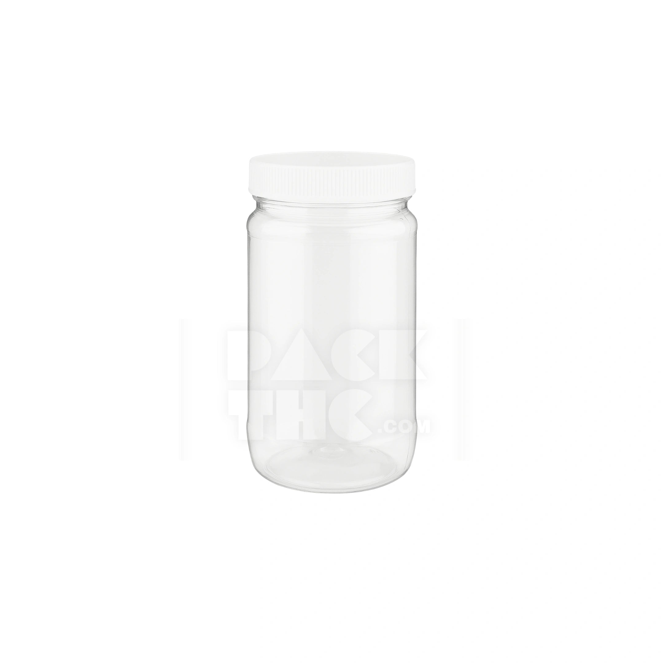 16oz clear pet wide mouth jar clear white lid