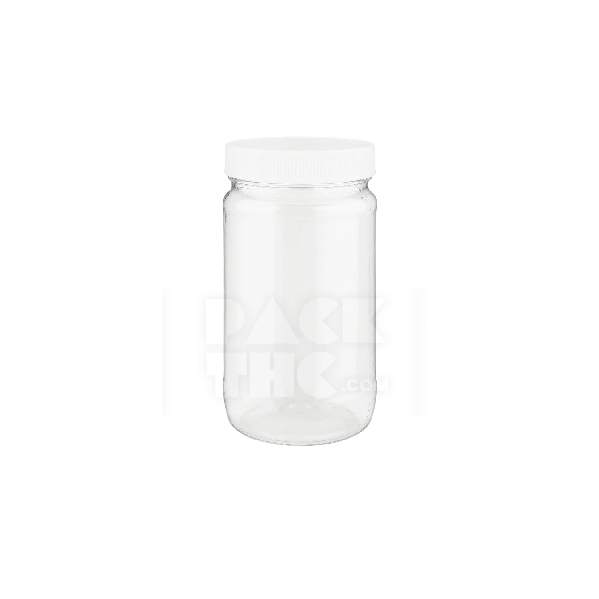 16oz clear pet wide mouth jar clear white lid