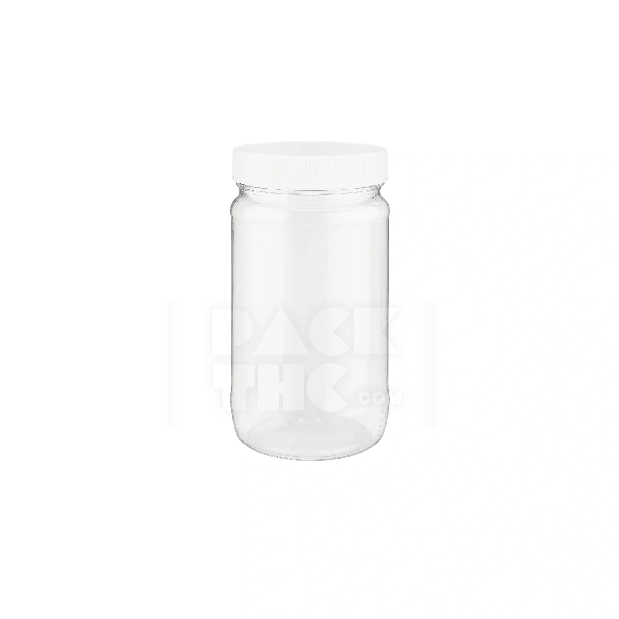 16oz clear pet wide mouth jar clear white lid