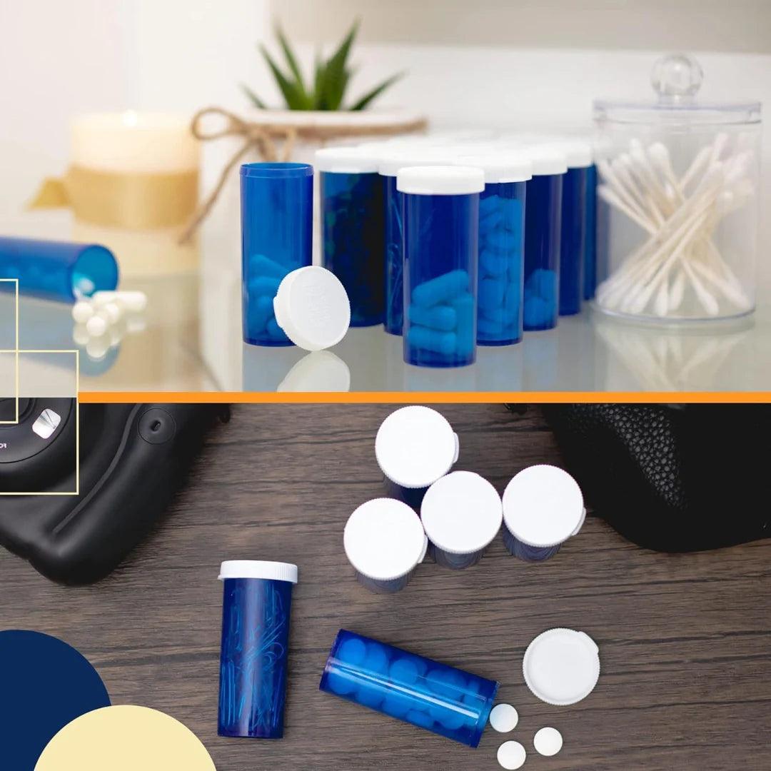 16 dram push turn cr bottles blue