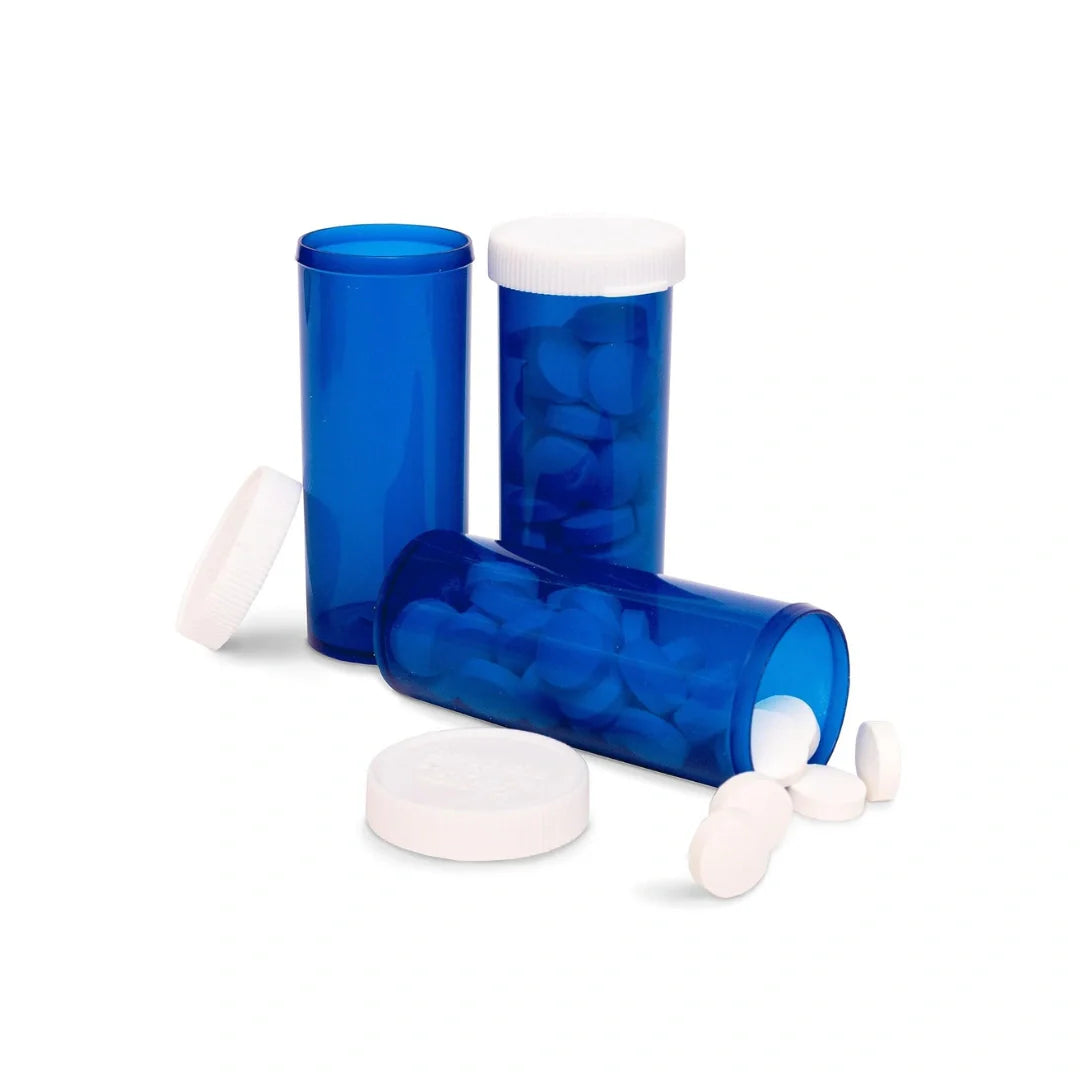 16 dram push turn cr bottles blue