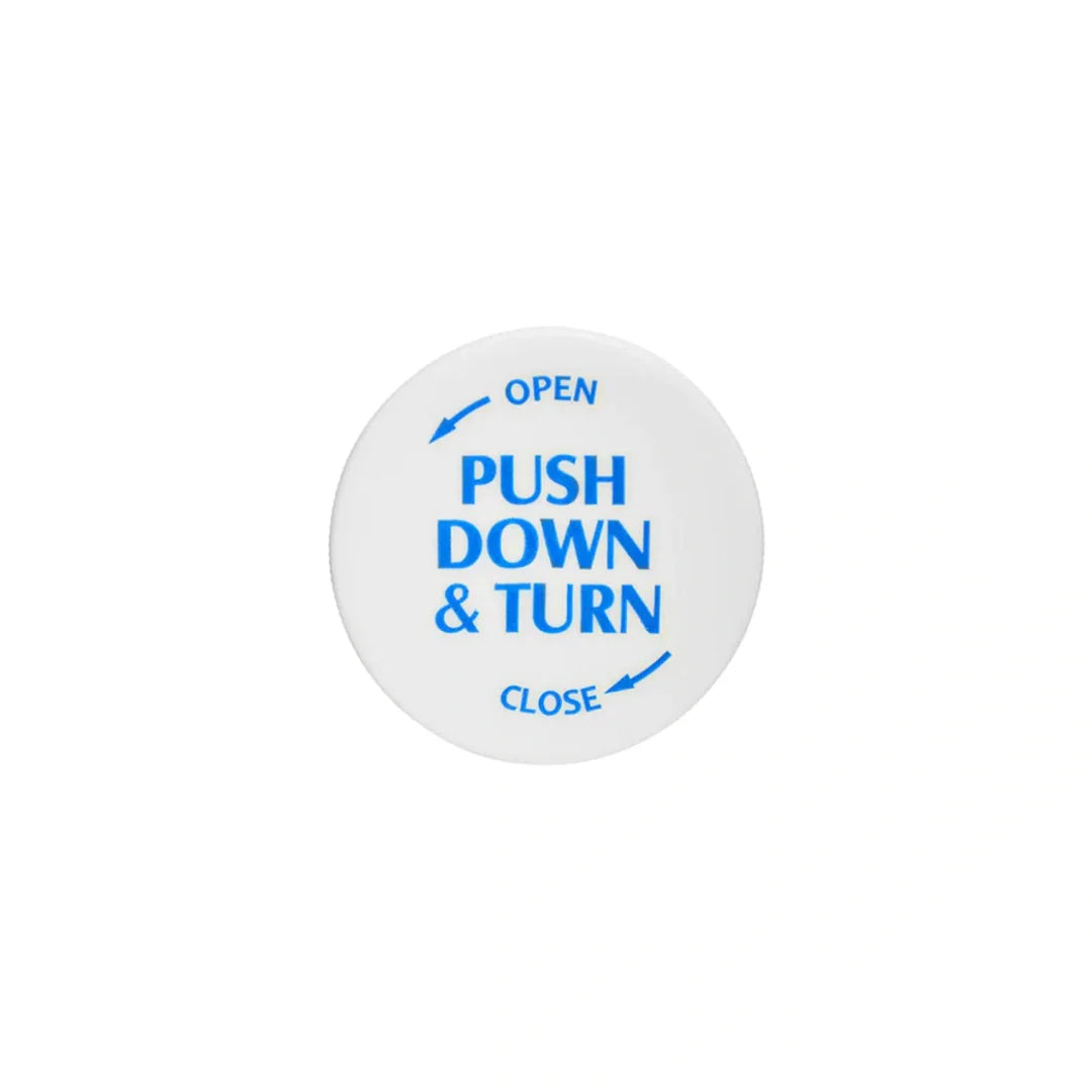 16 dram push turn cr bottles blue