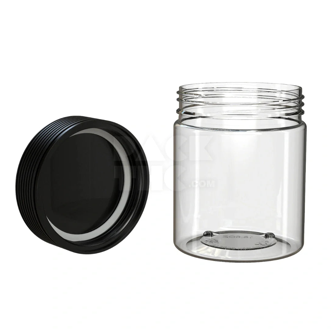 18.5oz 550cc spiral cr xl container clear natural black cap 60 count