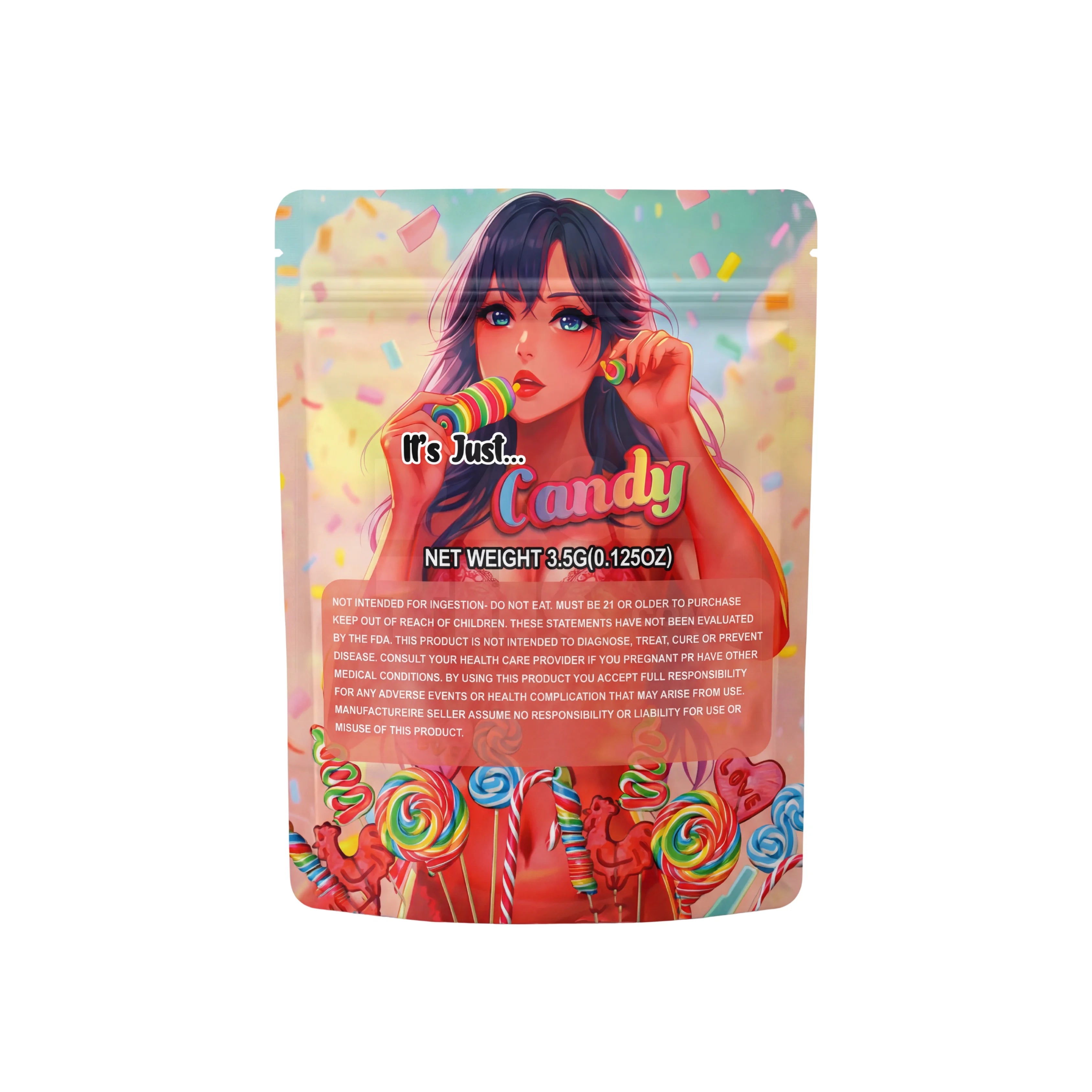 3.5 Grams It’s Just Candy Mylar Bags (100 Count / Case)
