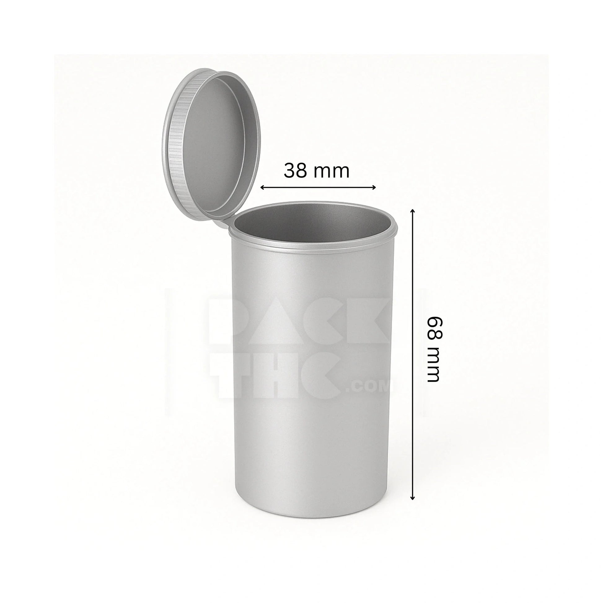 19 dram pop top vial 1 8oz silver
