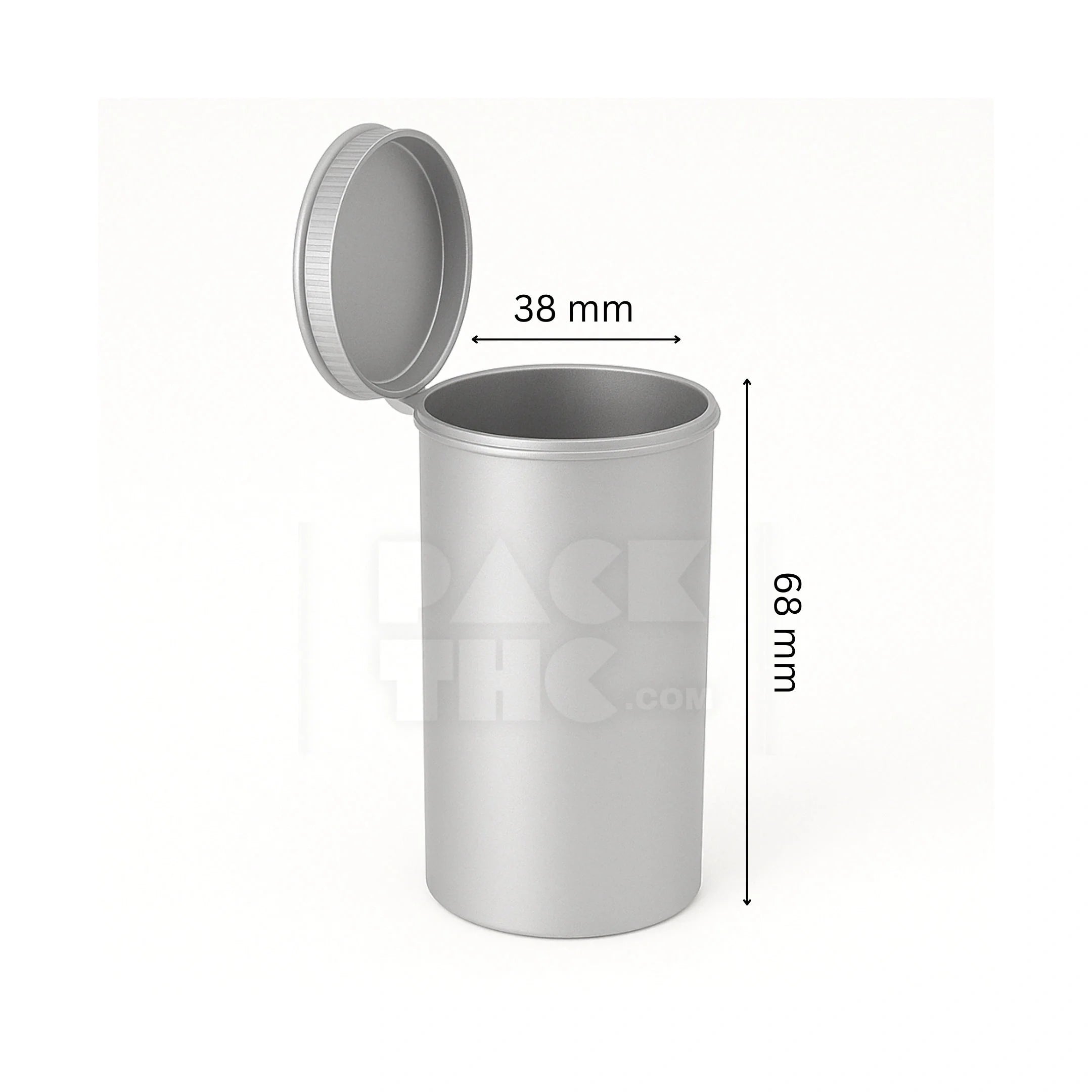 19 dram pop top vial 1 8oz silver