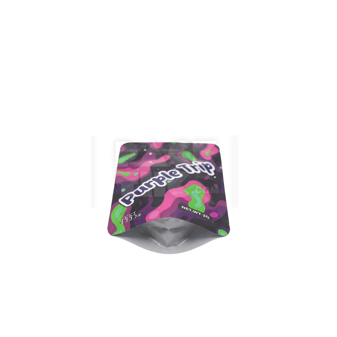 1 Grams Purple Trip Mylar Bag (100 Count / Case)