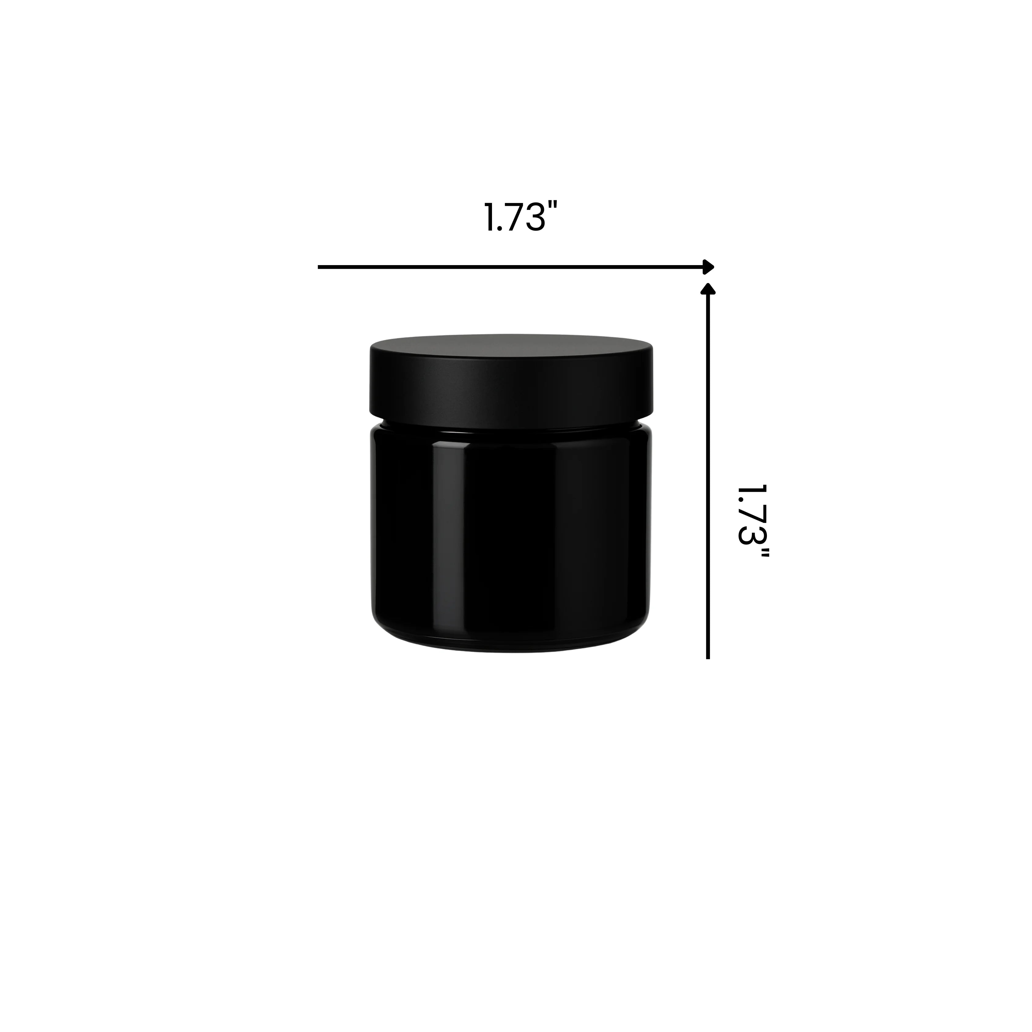 1oz Black Glass Jar With Black Smooth Lid - (200)