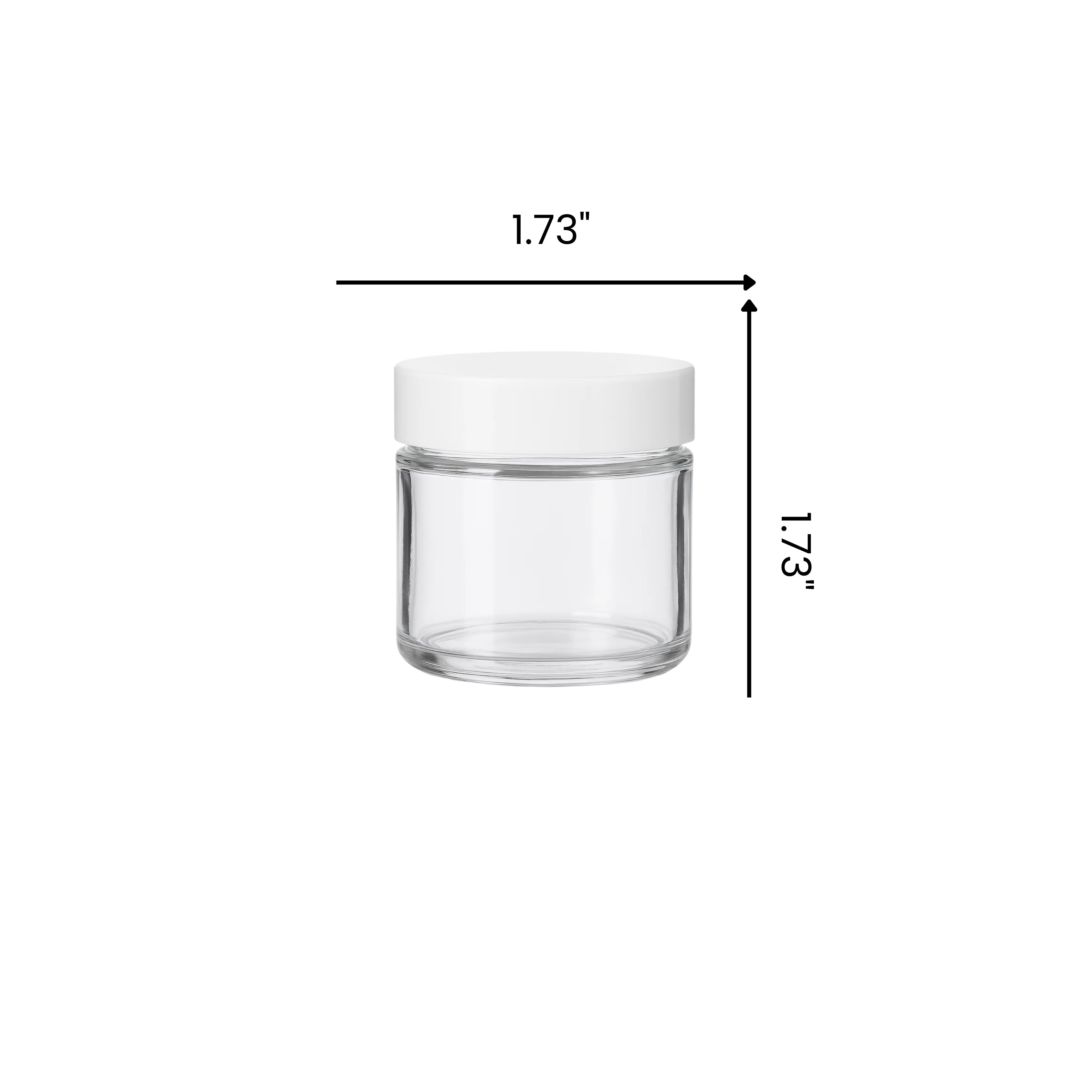 1oz Clear Glass Jar With Matte White Smooth Lid - (200)