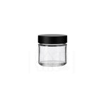 1oz clear glass jar with matte black smooth lid