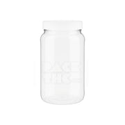 1 2 gallon clear pet wide mouth jar clear white lid