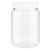 1 gallon clear pet wide mouth jar clear white lid