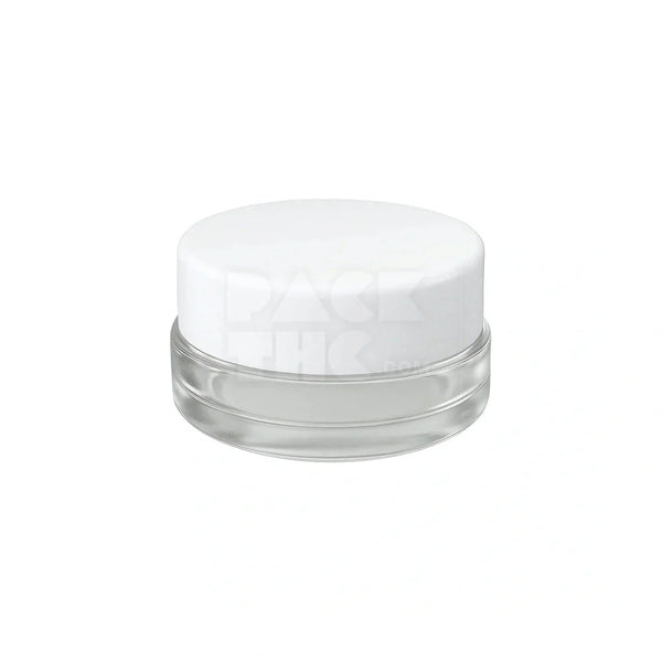 7ml CR Glass Round Concentrate Container - White Lid - (450 Count)