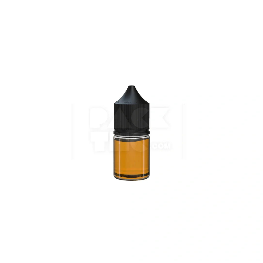 20ml stubby pet unicorn bottle cr clear natural black cap 1000 count