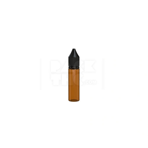 20ml v3 pet unicorn bottle cr translucent amber black cap 1000 count