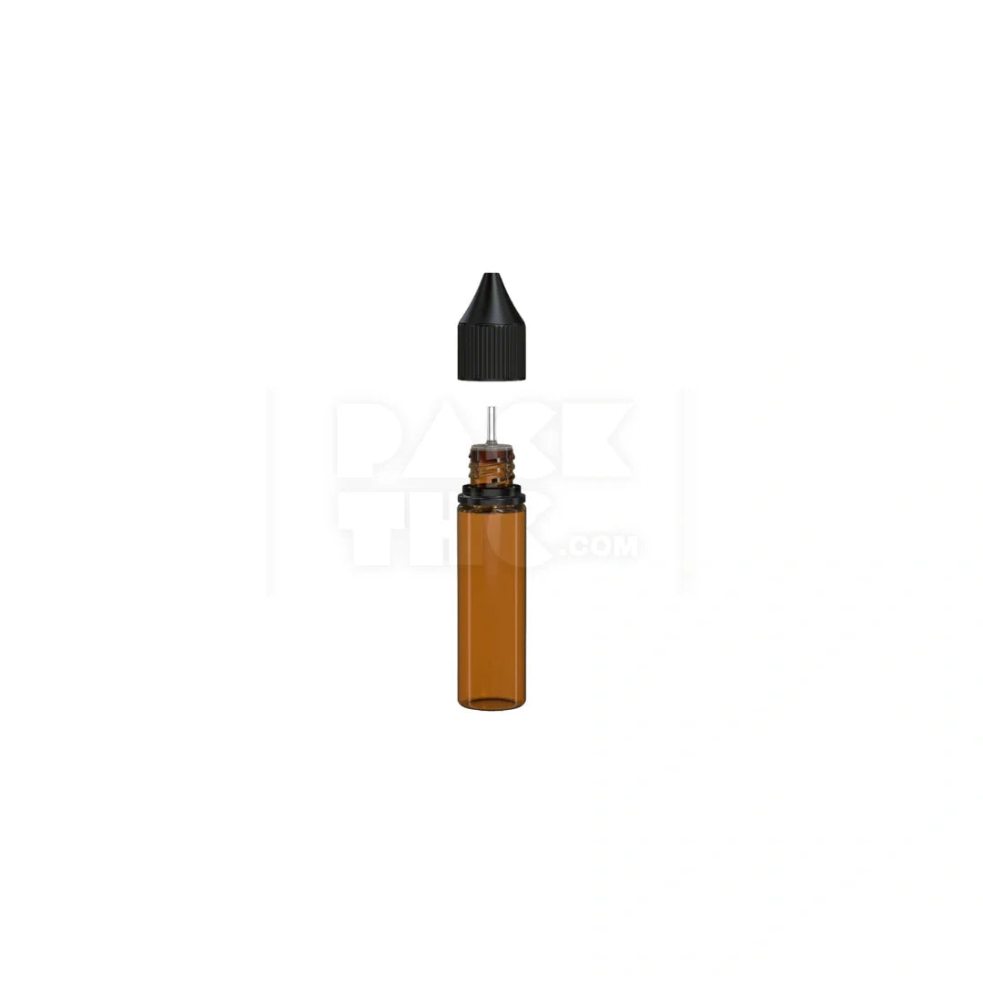 20ml v3 pet unicorn bottle cr translucent amber black cap 1000 count