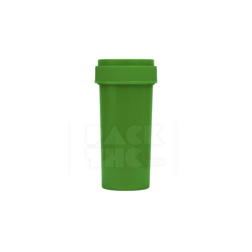 20 dram push turn reverse cap bottles green