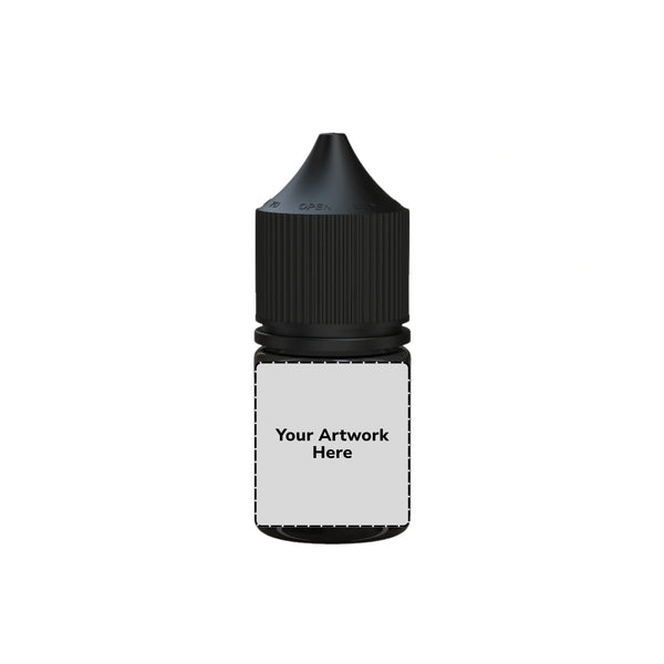 Chubby Gorilla 20ML Stubby Unicorn Plastic Squeeze Bottle PET CR – Translucent Black with Black cap