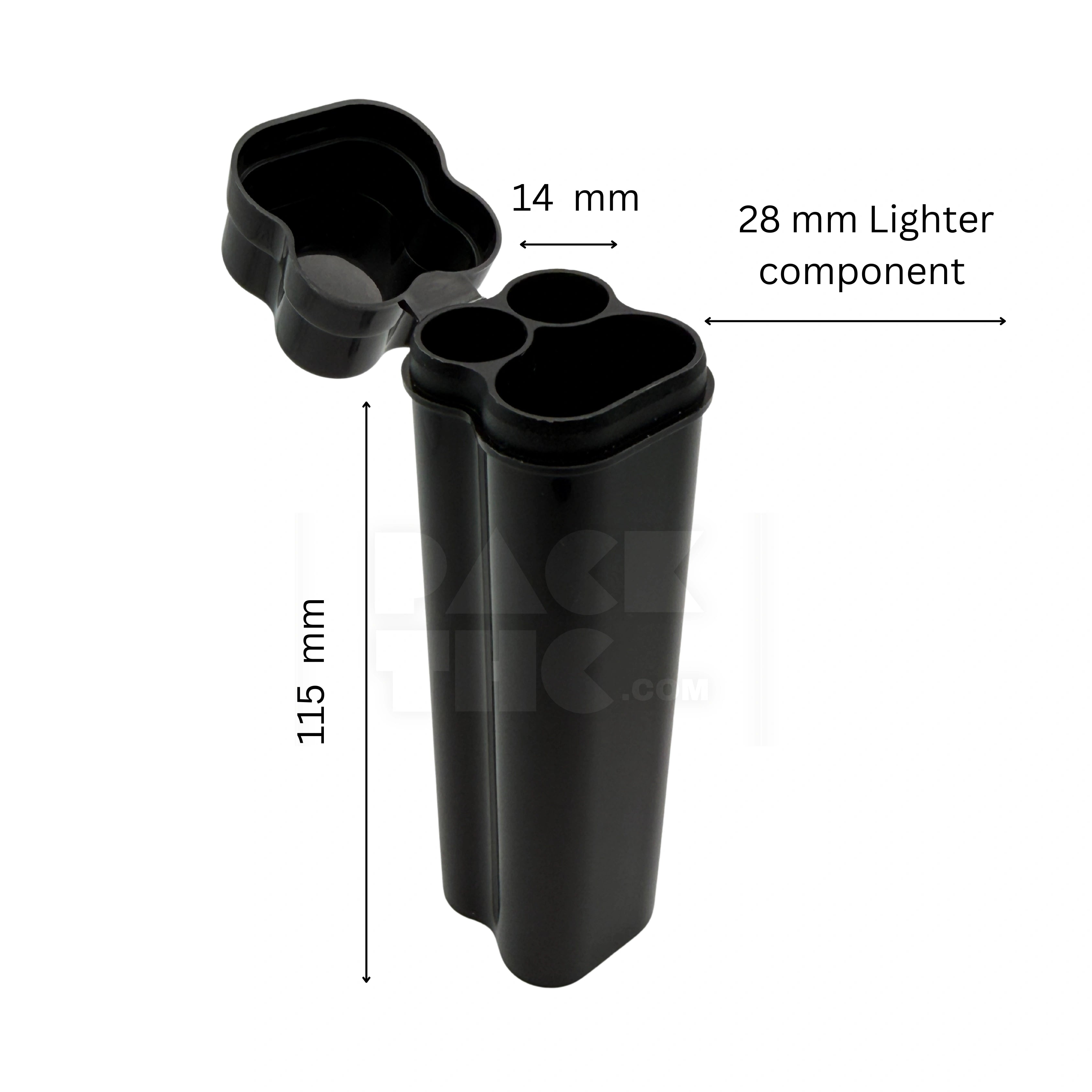 2 King Size Blunt & Lighter Pop Top Tube - Black - (500 Count)